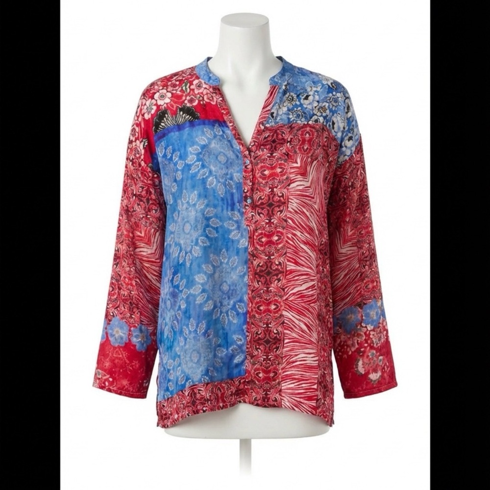 NWT Johnny Was Patchwork Button-Down Tunic/Blouse… - image 11